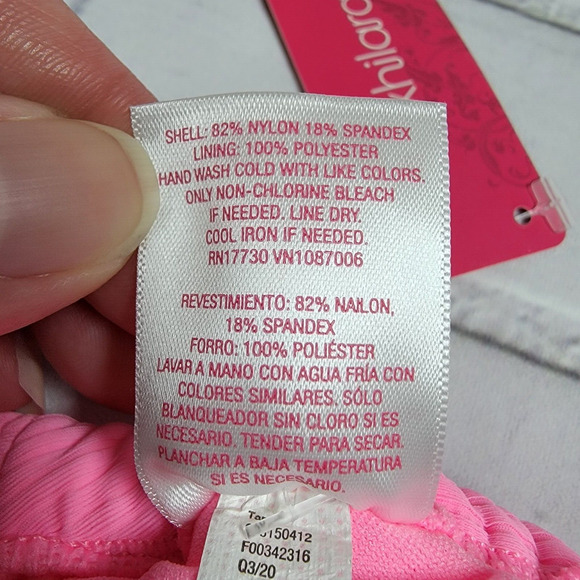 Xhilaration Juniors' Ribbed Apron Front Bralette Bikini Top Pink Size S (0-2) - Picture 6 of 8